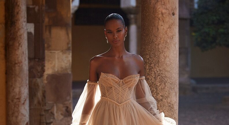 blue dress for baby girl Classic Sweetheart Tulle A Line Wedding Dresses in Nude Color Nude / 14