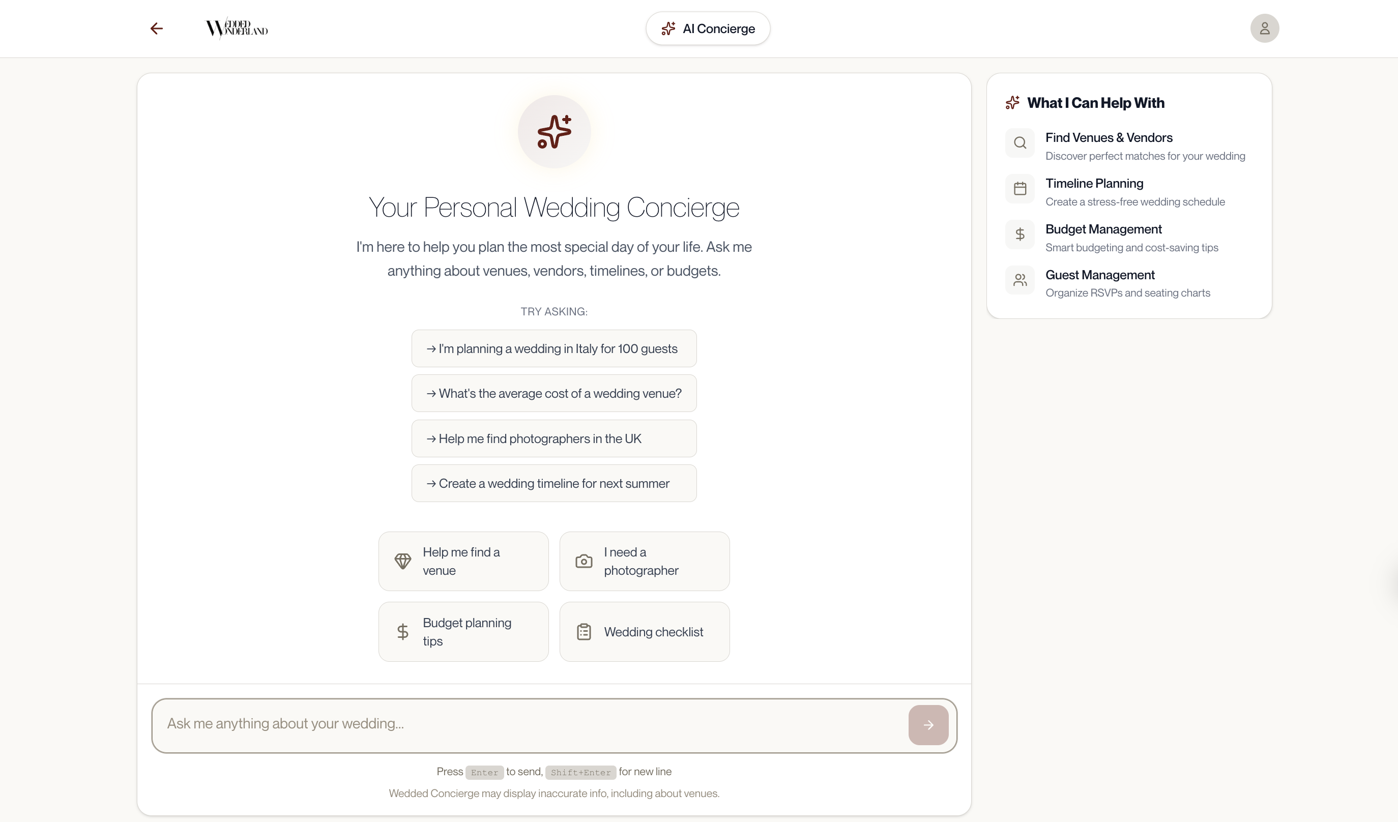 Wedded Pro AI Wedding Concierge