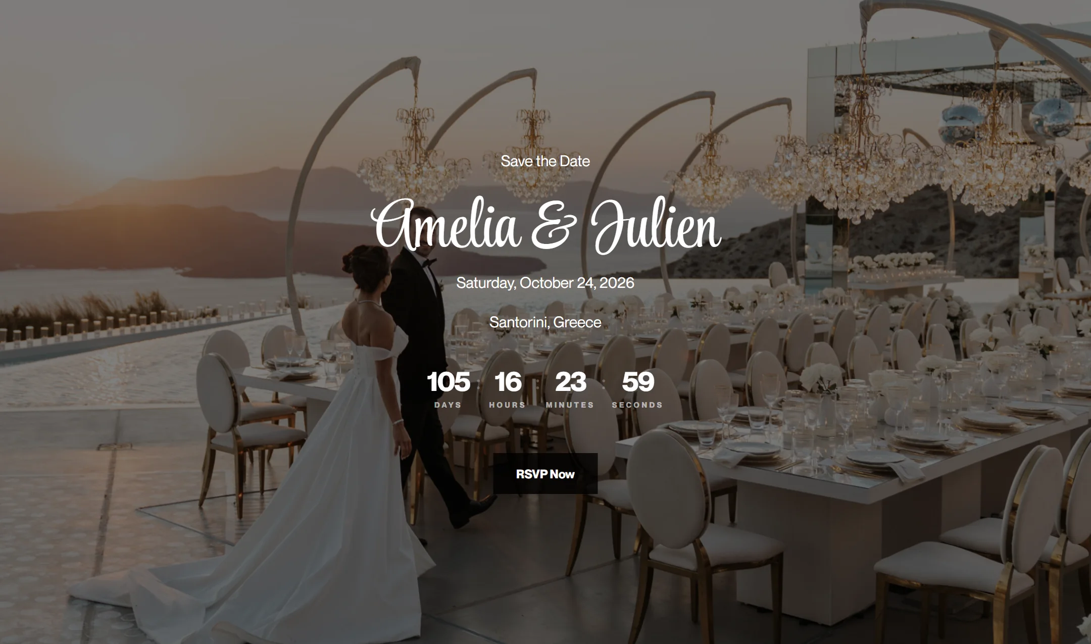 Event website built with the Wedded Wonderland website creator