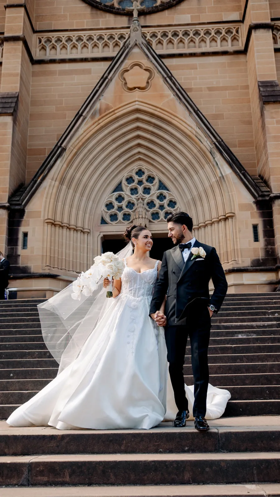 A couple on their wedding day